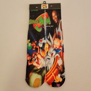 NWT DJ Designs Mens Looney Tunes Cartoon Space Jam Crew Socks Size 6-12 $20